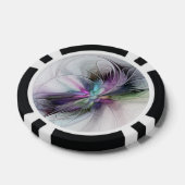 Neues Leben, buntes Abstraktes Fraktal Kunstfantas Pokerchips (Einzeln)