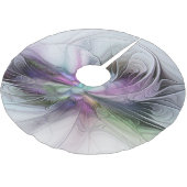 Neues Leben, buntes Abstraktes Fraktal Kunstfantas Polyester Weihnachtsbaumdecke (Schrägansicht)