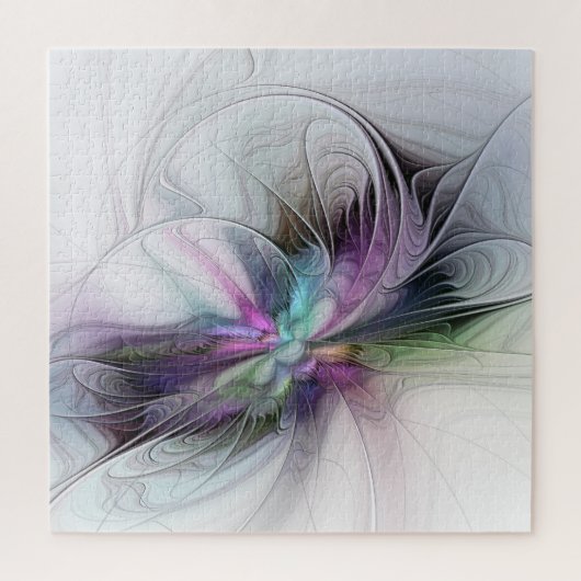 Neues Leben, buntes Abstraktes Fraktal Kunstfantas Puzzle (Vertikal)