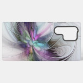 Neues Leben, buntes Abstraktes Fraktal Kunstfantas Samsung Galaxy Hülle (Rückseite (Horizontal))