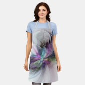 Neues Leben, buntes Abstraktes Fraktal Kunstfantas Schürze (Getragen)