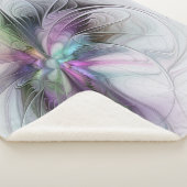 Neues Leben, buntes Abstraktes Fraktal Kunstfantas Sherpadecke (3/4)