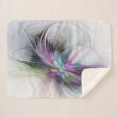 Neues Leben, buntes Abstraktes Fraktal Kunstfantas Sherpadecke (Vorderseite (Horizontal))