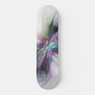 Neues Leben, buntes Abstraktes Fraktal Kunstfantas Skateboard
