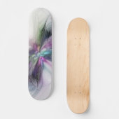 Neues Leben, buntes Abstraktes Fraktal Kunstfantas Skateboard (Vorderseite)
