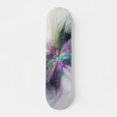 Neues Leben, buntes Abstraktes Fraktal Kunstfantas Skateboard (Vorne)