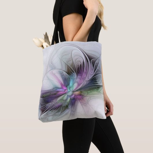 Neues Leben, buntes Abstraktes Fraktal Kunstfantas Tasche (Von Nahem)