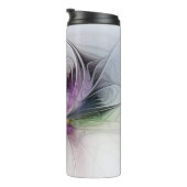 Neues Leben, buntes Abstraktes Fraktal Kunstfantas Thermosbecher (Nach rechts gedreht)