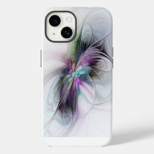 Neues Leben, farbenfrohe abstrakte Fraktal-Kunst-F iPhone 14 Hülle
