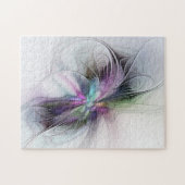 Neues Leben, farbenfrohe abstrakte Fraktal-Kunst-F Puzzle (Horizontal)