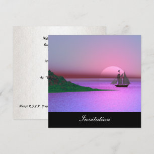 Neues lila beliebt Einladung Schiff