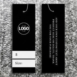 Neues Logo Schwarze Kleidung Größe Preis hängen Ta