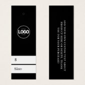 Neues Logo Schwarze Kleidung Größe Preis hängen Ta (Vorne & Hinten)