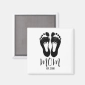 Neues Mama-Baby-Fußabdrücke-Skript Geschätztes Dat Magnet (Vorderseite/Rückseite)