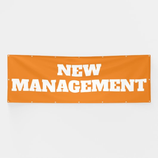 Neues Management Orange White Large Outdoor Busine Banner (Horizontal)