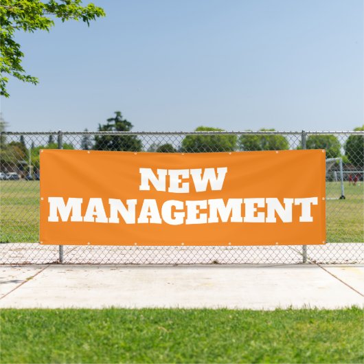 Neues Management Orange White Large Outdoor Busine Banner (InSitu)