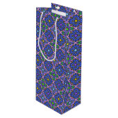 Neues Mandala 2 Geschenktüte Für Weinflaschen (Vorderseite Schrägansicht)