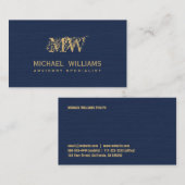 Neues Marineblau des Golds Visitenkarte (Vorne/Hinten)