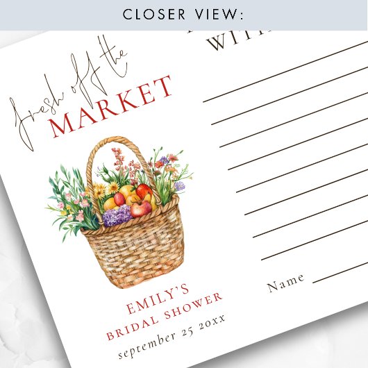 Neues Marktgedächtnis mit Bridge-Brautparty Begleitkarte