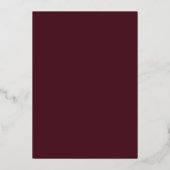 Neues Maroon Traditionelles Fall Burgund Brautpart Folieneinladung (Rückseite)