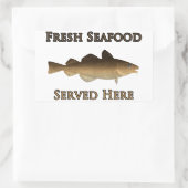 Neues Meeresfrüchte-Logo (atlantischer Kabeljau) Rechteckiger Aufkleber (Tasche)