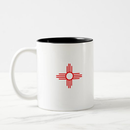 Neues mexico Flag Zia Sun Symbol Zweifarbige Tasse (Links)