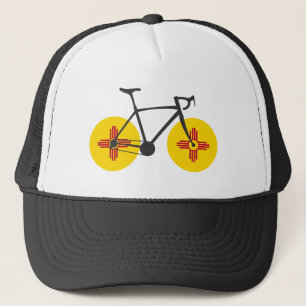 Neues Mexiko-Flaggenradfahren Truckerkappe