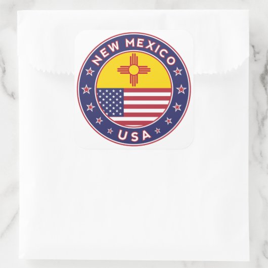Neues Mexiko Quadratischer Aufkleber (Tasche)