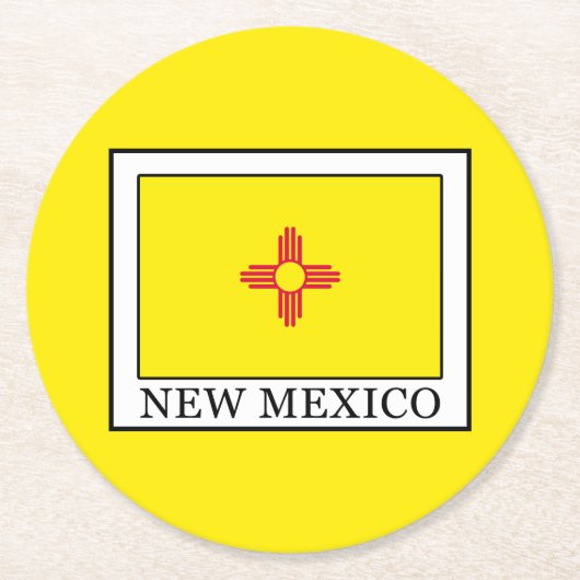 Neues Mexiko Runder Pappuntersetzer (Vorderseite)