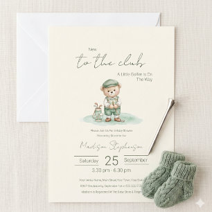Neues Mitglied im Club Golfbär Baby Shower QR Code Einladung