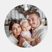 Neues, modernes Doppelseitiges Zwei-Foto-Custom Ornament Aus Metall (Rückseite)