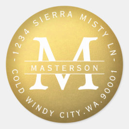 Neues Monogramm-Gold-Rundschreiben für Tara Runder Aufkleber