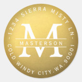 Neues Monogramm-Gold-Rundschreiben für Tara Runder Aufkleber (Vorderseite)