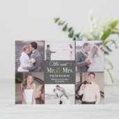 Neues Mr. und Mrs. Wedding Foto Vielen Dank Card C Dankeskarte (Stehend Vorderseite)