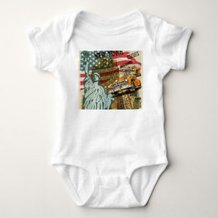 Neues New Yorker Reiseplakat im Vintage-Stil. Baby Strampler