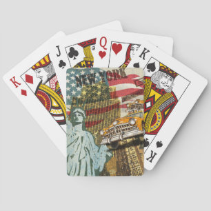 Neues New Yorker Reiseplakat im Vintage-Stil. Spielkarten