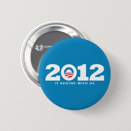 Neues Obama 2012-Logo Button (Vorne & Hinten)