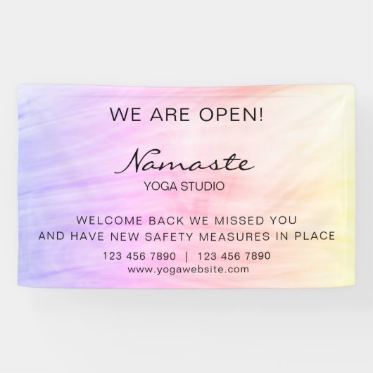 Neues Öffnen von Yoga Studio Pink benutzerdefinier Banner (Horizontal)