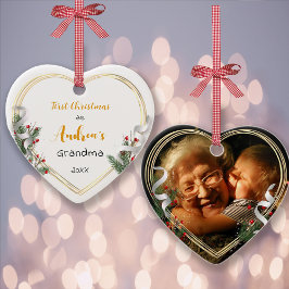 Neues Oma Baby Holly Pine Gold Frame Foto Ornament