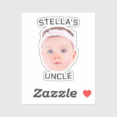 Neues Onkel-Geschenk, Geschenk für das Baby-Gesich Aufkleber (Blatt)