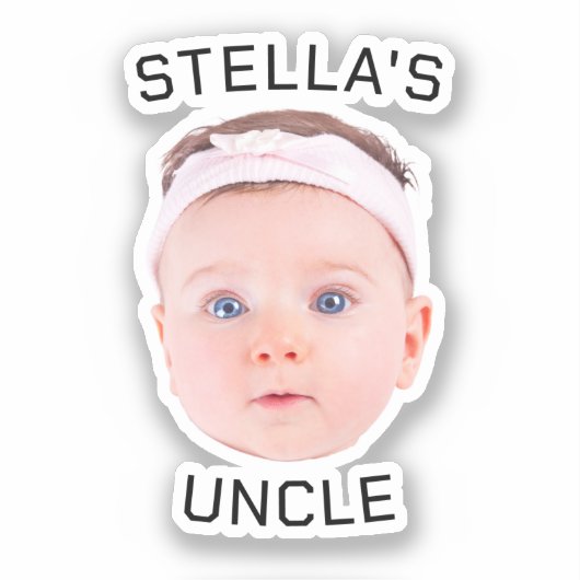 Neues Onkel-Geschenk, Geschenk für das Baby-Gesich Aufkleber (Vorderseite)
