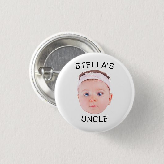 Neues Onkel-Geschenk, Geschenk für das Baby-Gesich Button (Vorne & Hinten)