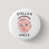 Neues Onkel-Geschenk, Geschenk für das Baby-Gesich Button (Vorderseite)