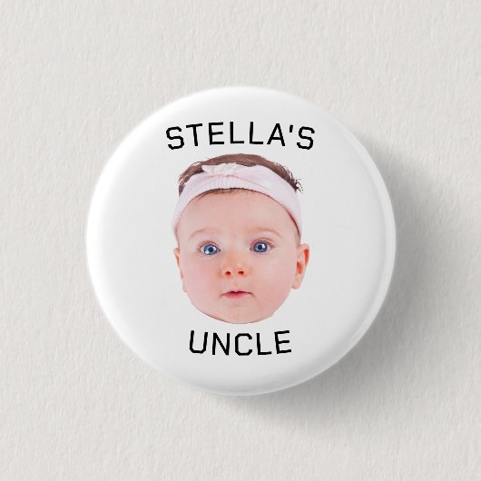 Neues Onkel-Geschenk, Geschenk für das Baby-Gesich Button (Vorderseite)