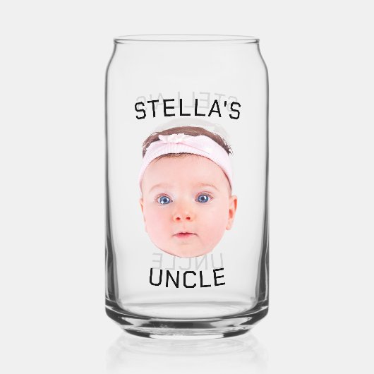 Neues Onkel-Geschenk, Geschenk für das Baby-Gesich Dosenglas (Rückseite)