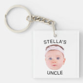 Neues Onkel-Geschenk, Geschenk für das Baby-Gesich Schlüsselanhänger (Vorderseite)