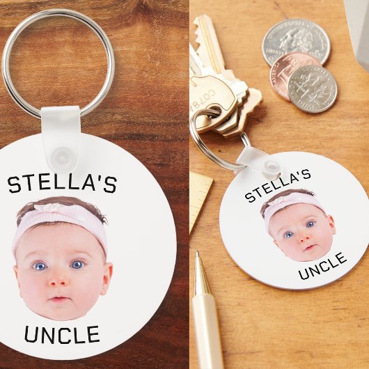 Neues Onkel-Geschenk, Geschenk für das Baby-Gesich Schlüsselanhänger