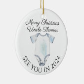 Neues Onkel-neues Baby-Schwangerschaftsankündigung Keramik Ornament (Rechts)