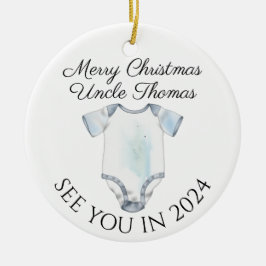 Neues Onkel-neues Baby-Schwangerschaftsankündigung Keramik Ornament
