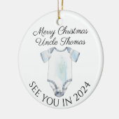 Neues Onkel-neues Baby-Schwangerschaftsankündigung Keramik Ornament (Links)